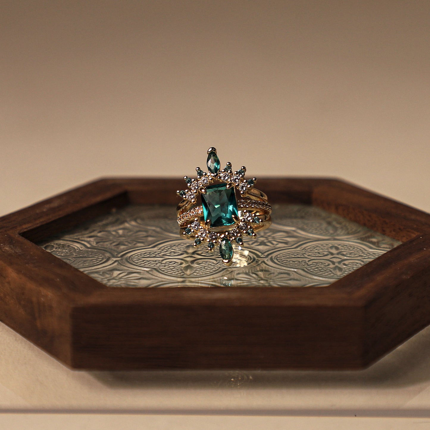 edoa Modern Art Deco Stack Geometric Nest Ring
