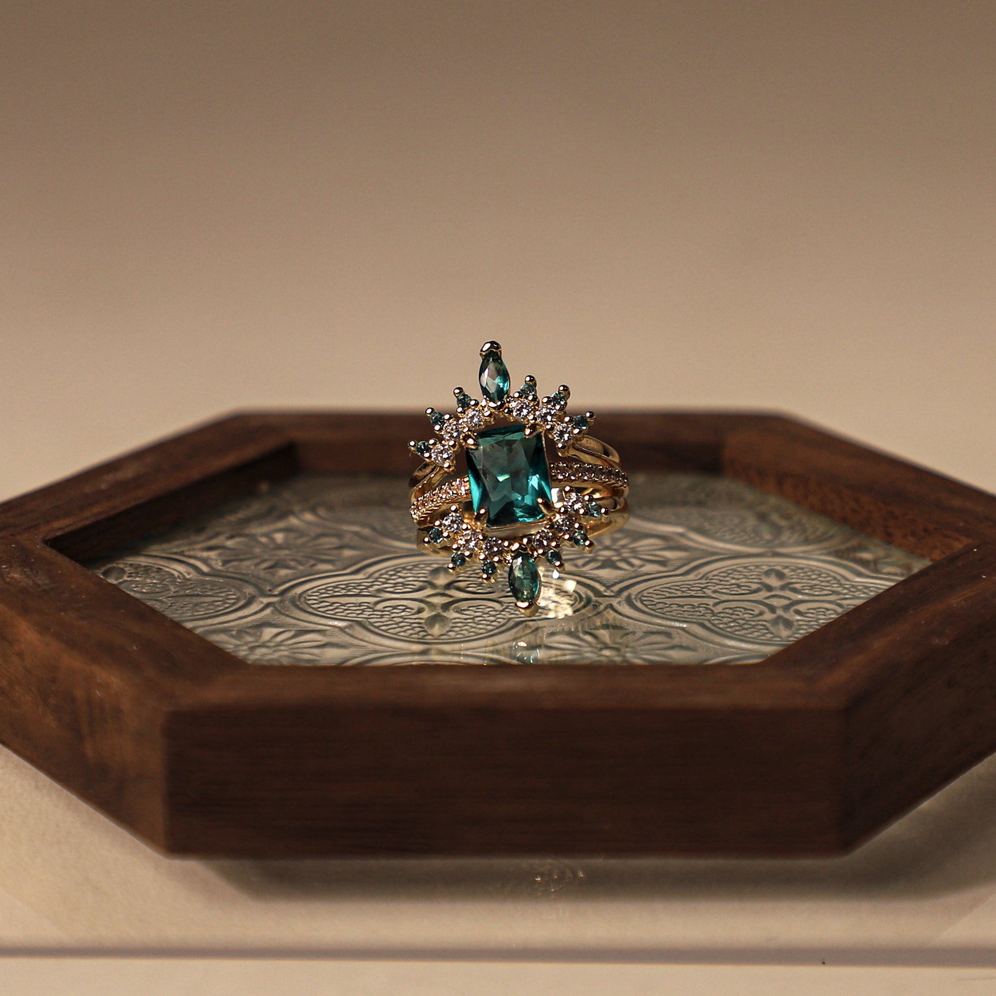 edoa Modern Art Deco Stack Geometric Nest Ring