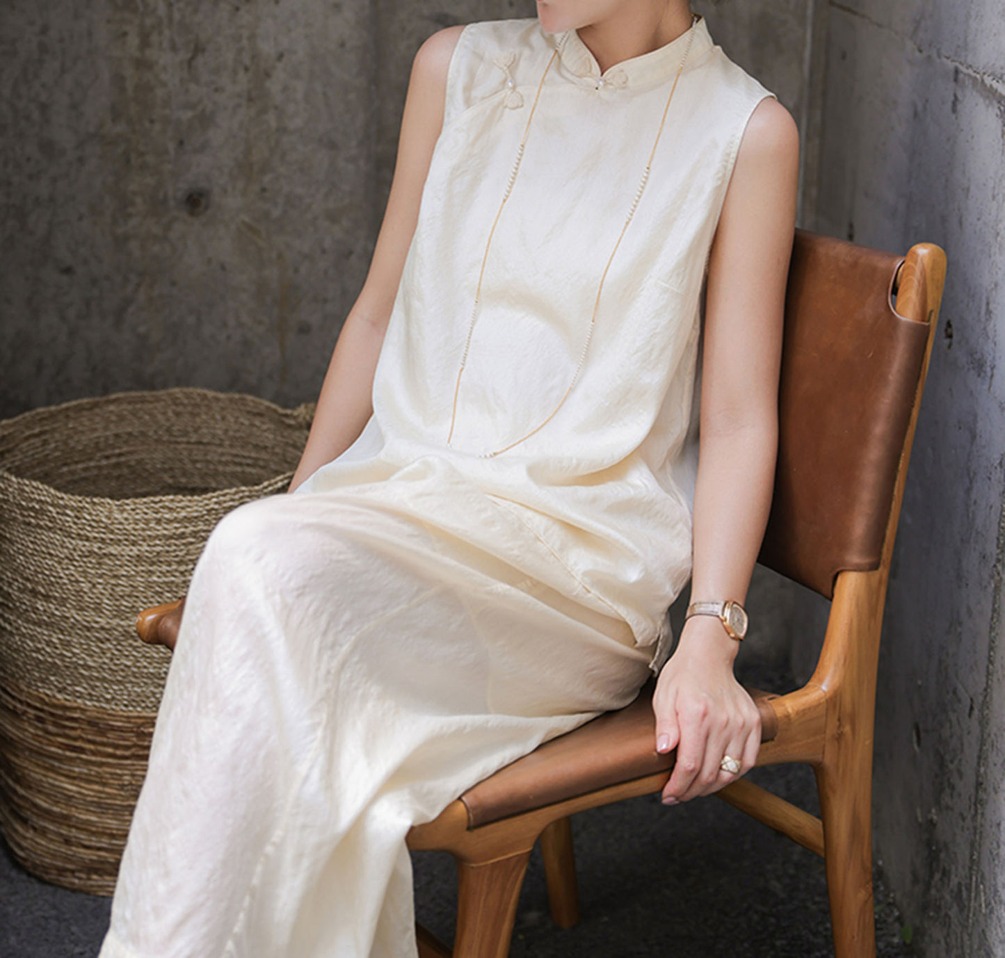 edoa Tussah Silk Qipao