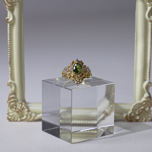 edoa Royal Style Nesting Oval Peridot Ring Set