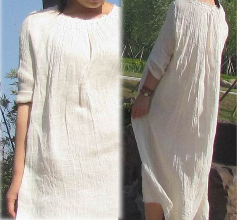 edoa Hand Embroidered Double layers Raw Edged Dress