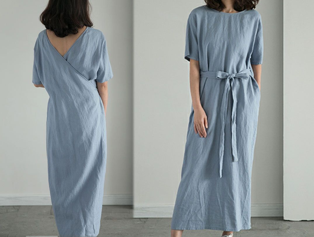 edoa Heavy Weight Linen Tea Dress