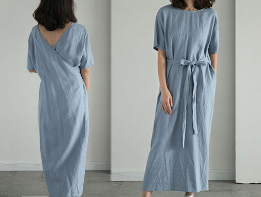 edoa Heavy Weight Linen Tea Dress