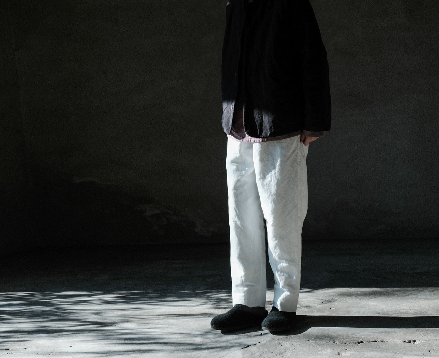 edoa White Hemp Padded Pants