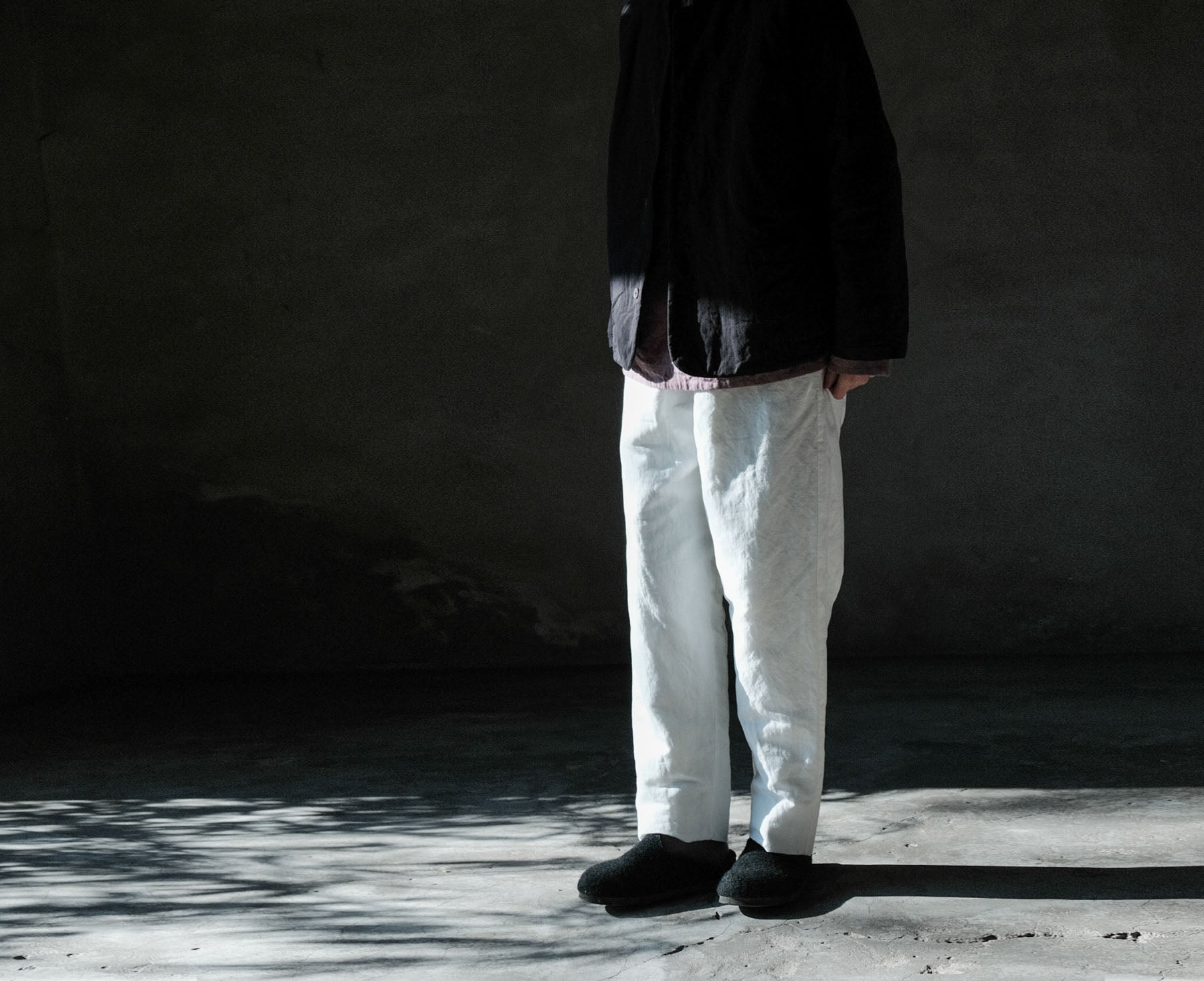 edoa White Hemp Padded Pants