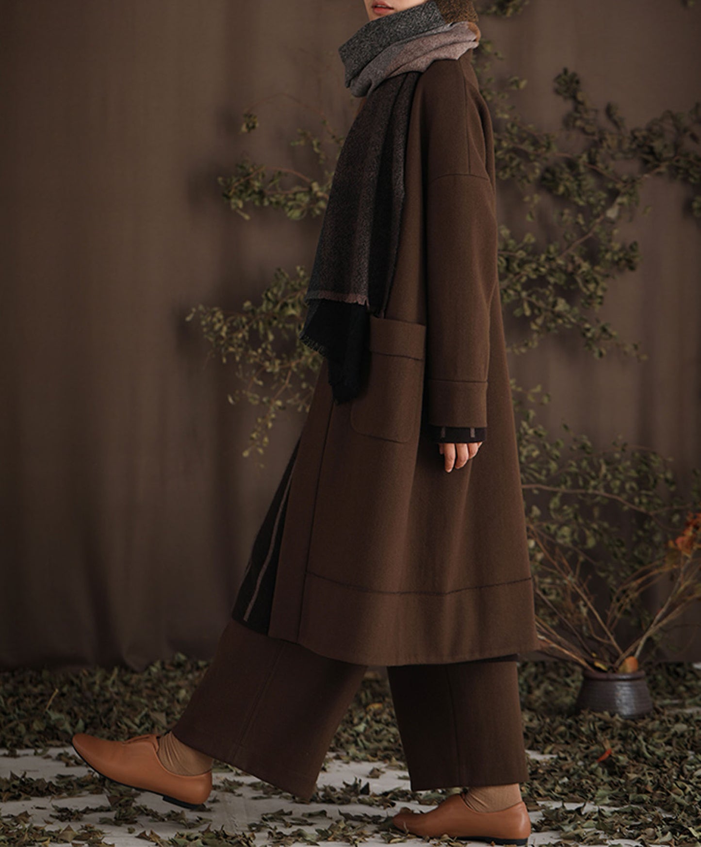 edoa Pure Wool Cardigan Coat