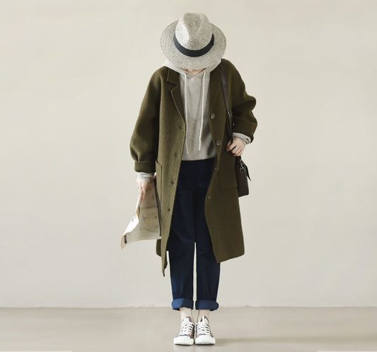 edoa Oversized Double Face Wool Coat 