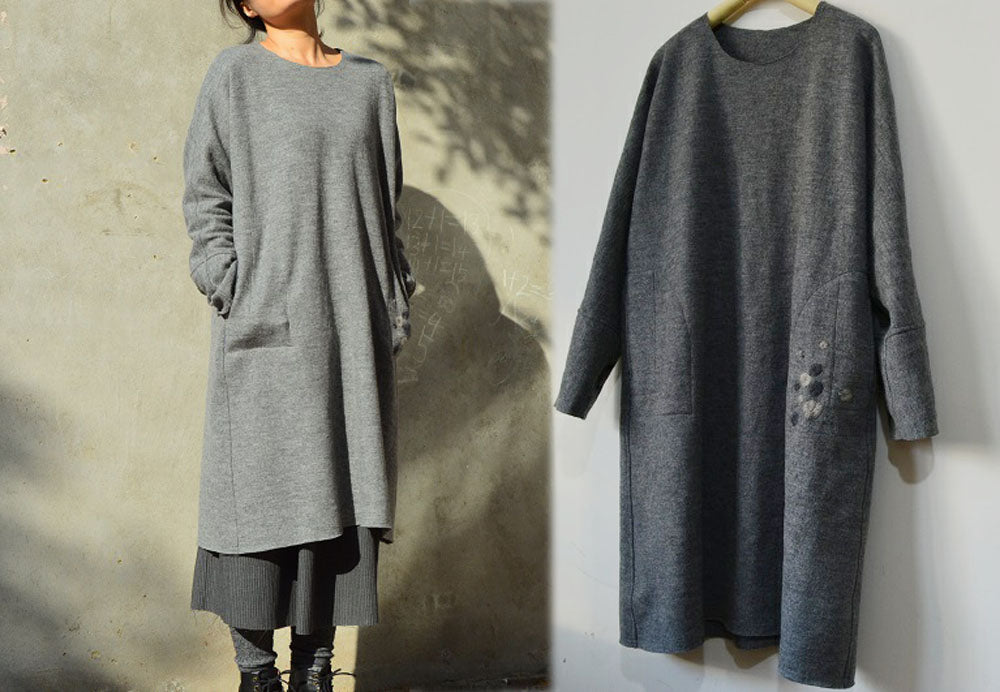 edoa Embroidered Wool Dress