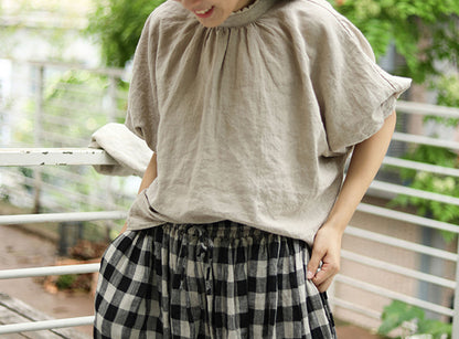 edoa Half Sleeve French Linen T Shirt