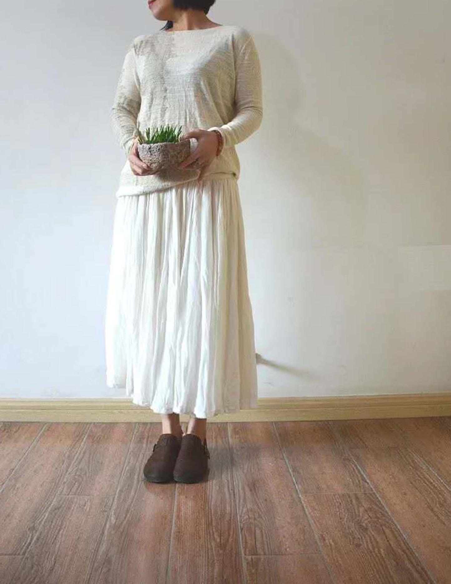edoa Pure Silk Crepe Skirt