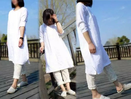 edoa White Washed Linen Tunic