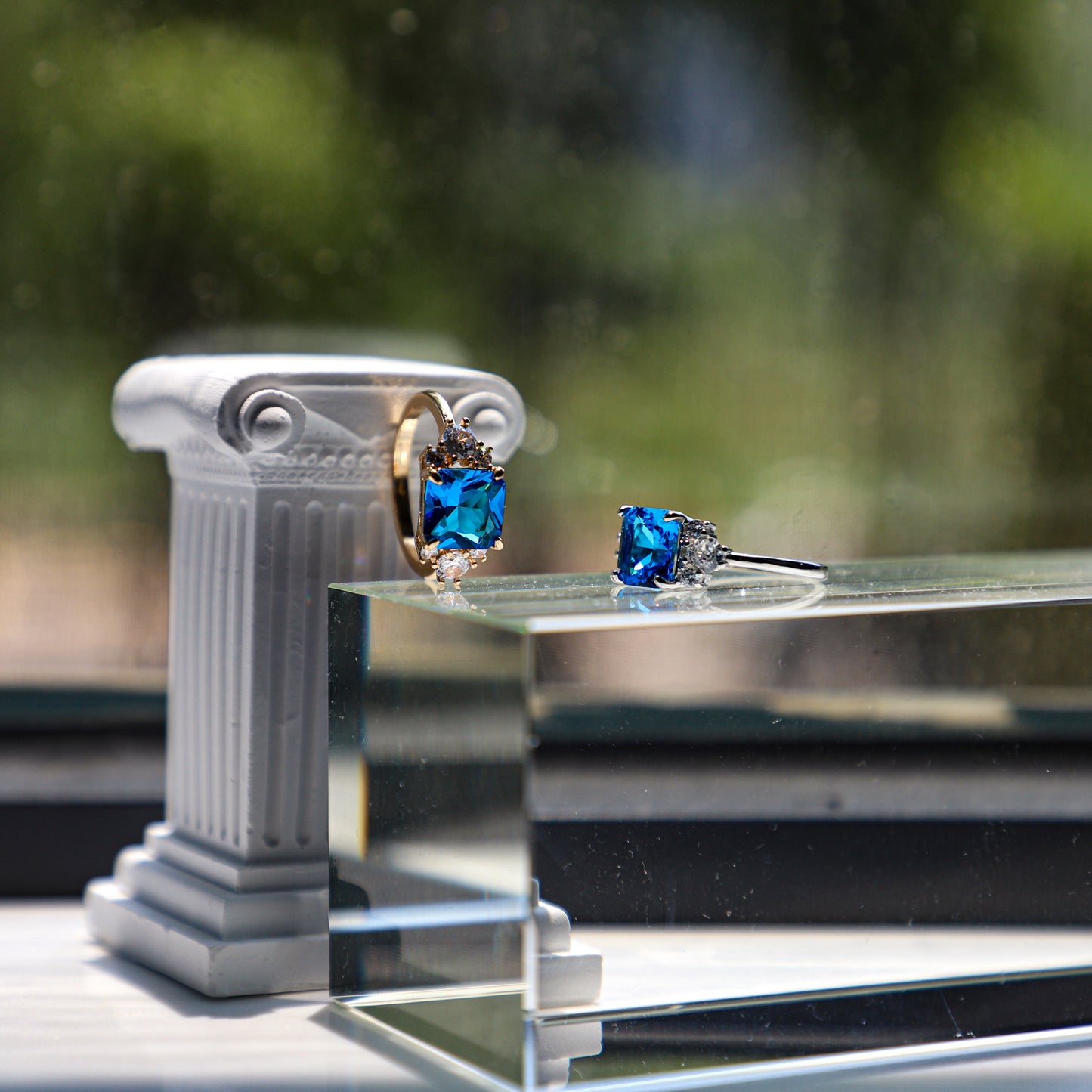 edoa Cube Sugar Sapphire Ring