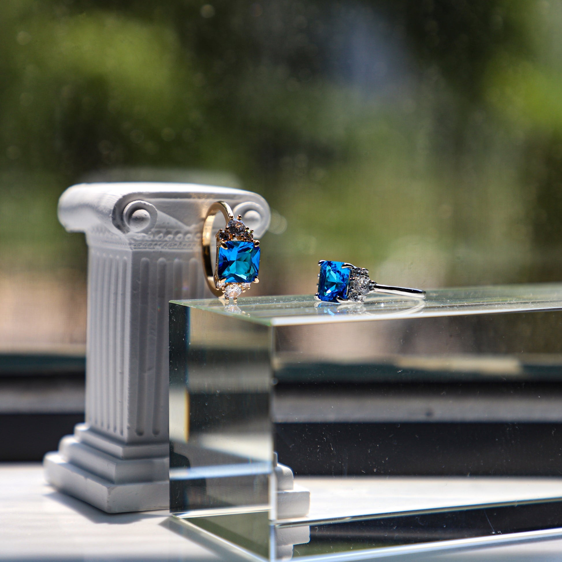 edoa Cube Sugar Sapphire Ring