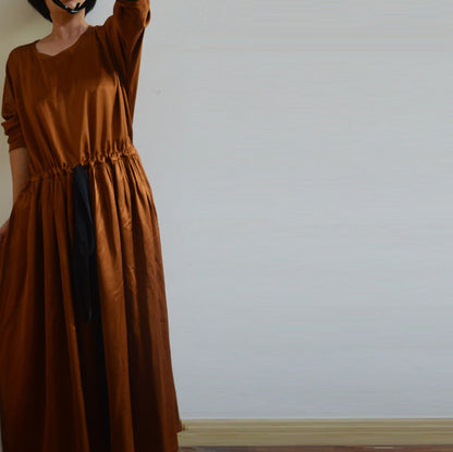 Heavy Weight Mulberry Silk Long Dress dr0156 A194
