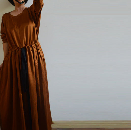 Heavy Weight Mulberry Silk Long Dress dr0156 A194