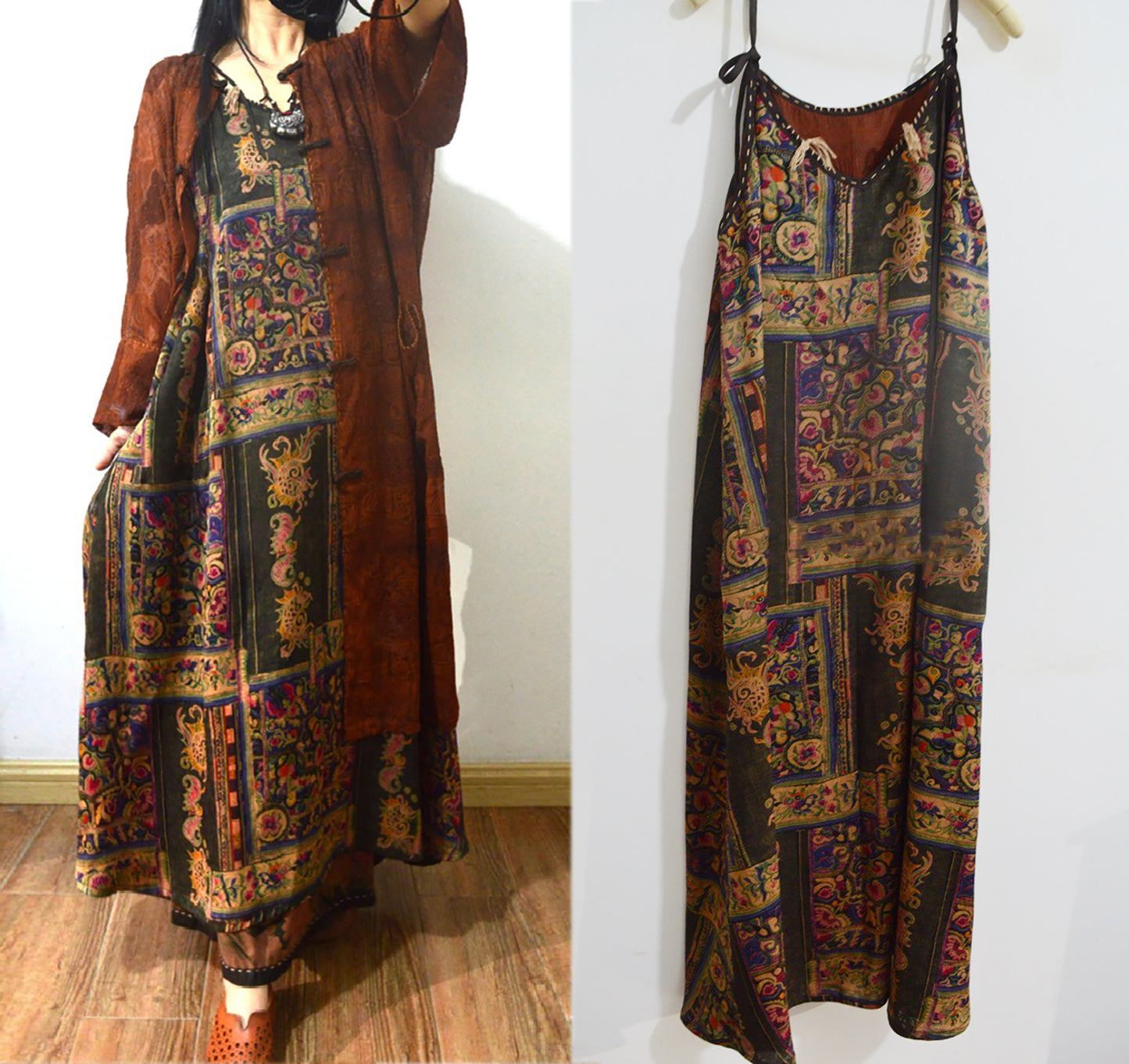 Printed Mud Silk Cami Dress dr0147 X278