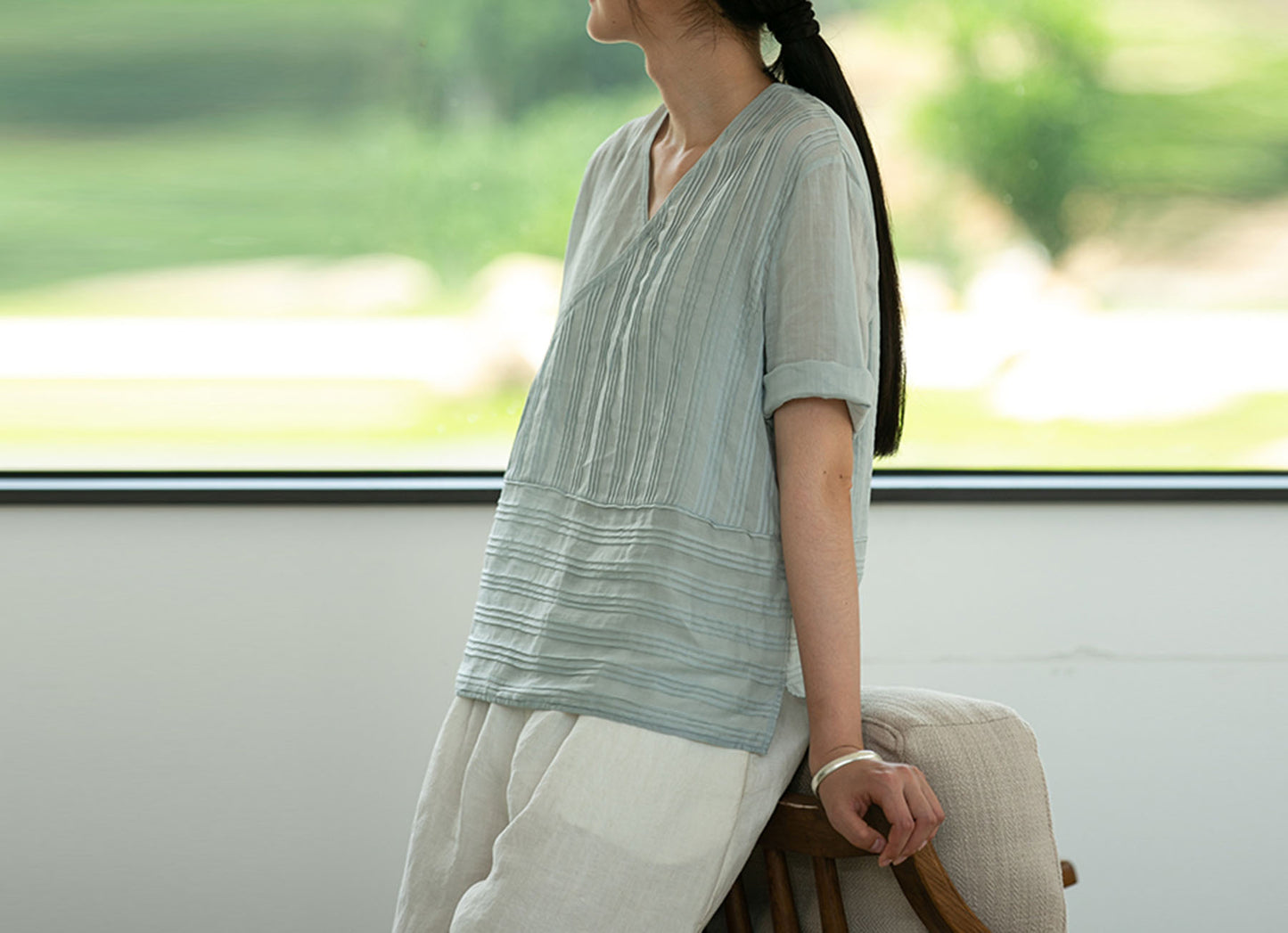 High Counted Ramie Shirt to0136 E035