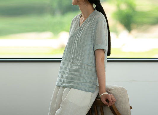 High Counted Ramie Shirt to0136 E035