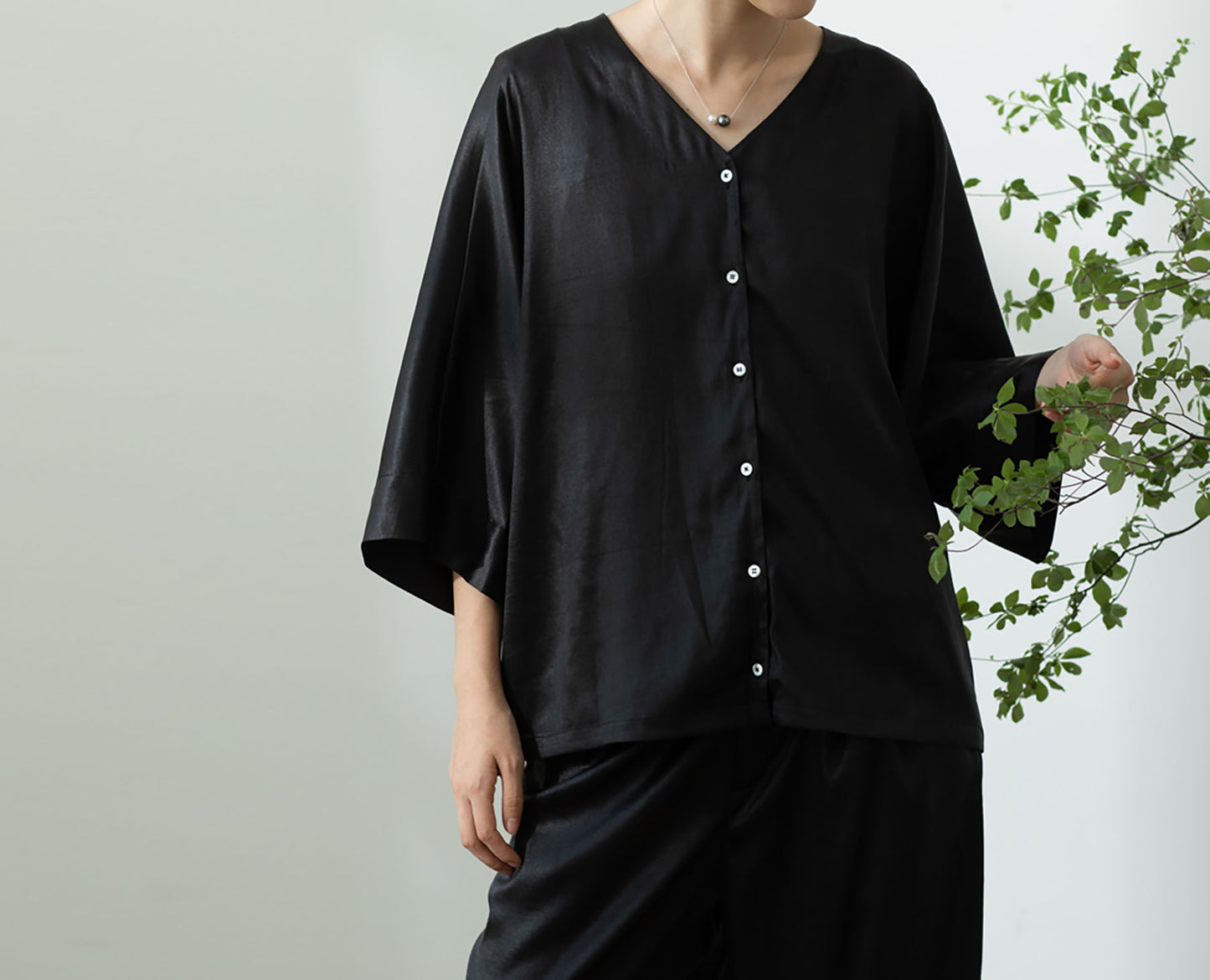 edoa Mud Silk Charmuese Button-Down Shirt