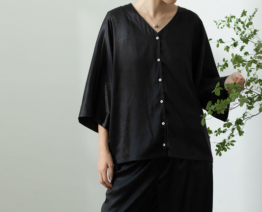 edoa Mud Silk Charmuese Button-Down Shirt