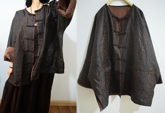 Cracked Mud Silk Chinese Jacket ja0054 X105