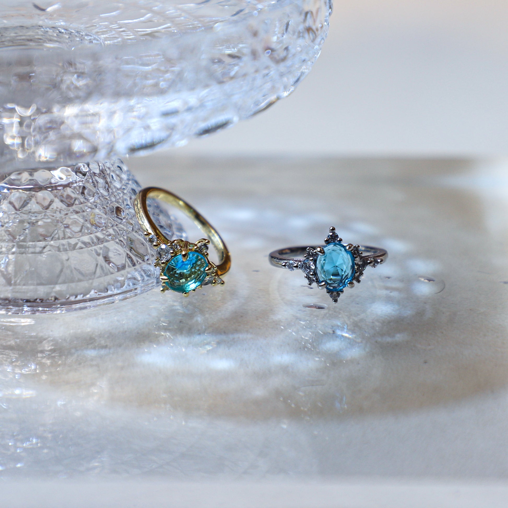 edoa The Ethereal Mermaid Tear Dreamy Aquamarine Ring