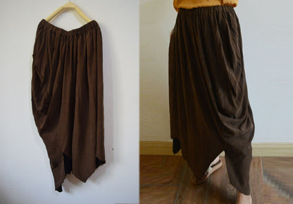 Reversible Mud Silk Charmeuse Asymmetric Skirt sk0043 A177