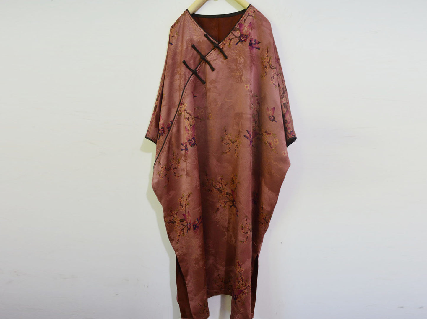 Super Loose Printed Mud Silk Modified Qipao dr0100 A942