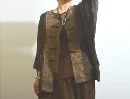 Mud Silk Cotton Blend Chinese Jacket ja0049 A763