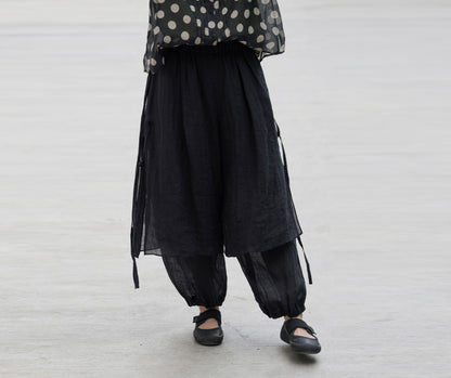 edoa Ramie Two Layer Lantern Pants 