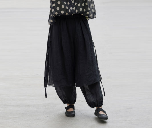 edoa Ramie Two Layer Lantern Pants 