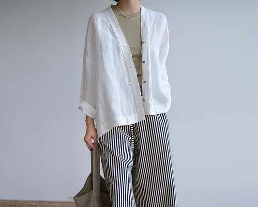 edoa Minimalist Linen Blazer 