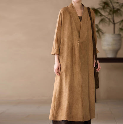 edoa Distressed Plant Dye Silk Charmeuse Coat