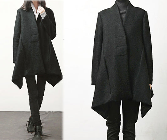 edoa Wool A line Trapeze Coat