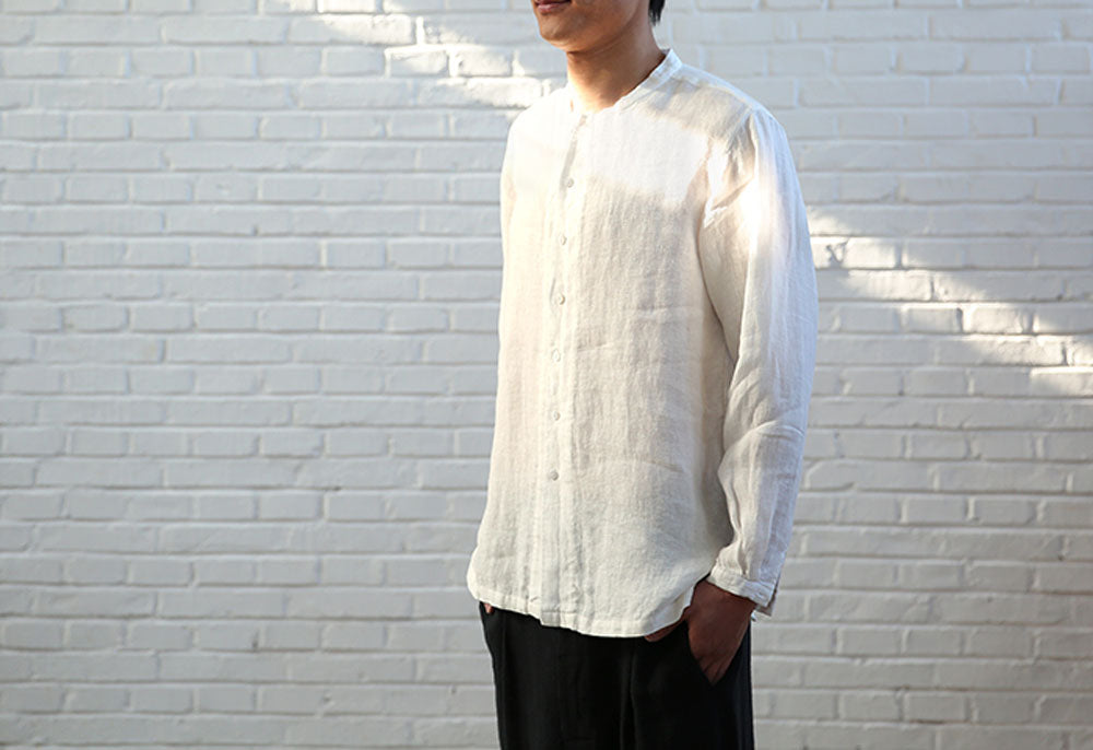 edoa White Linen Shirt