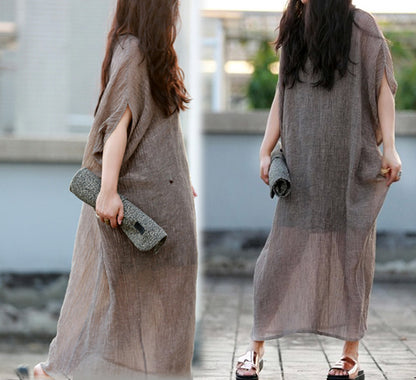 edoa Oversized Textured Linen Dress