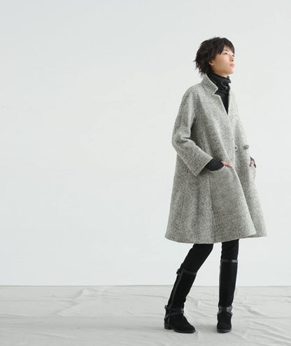 edoa loop-yarns wool trapeze coat