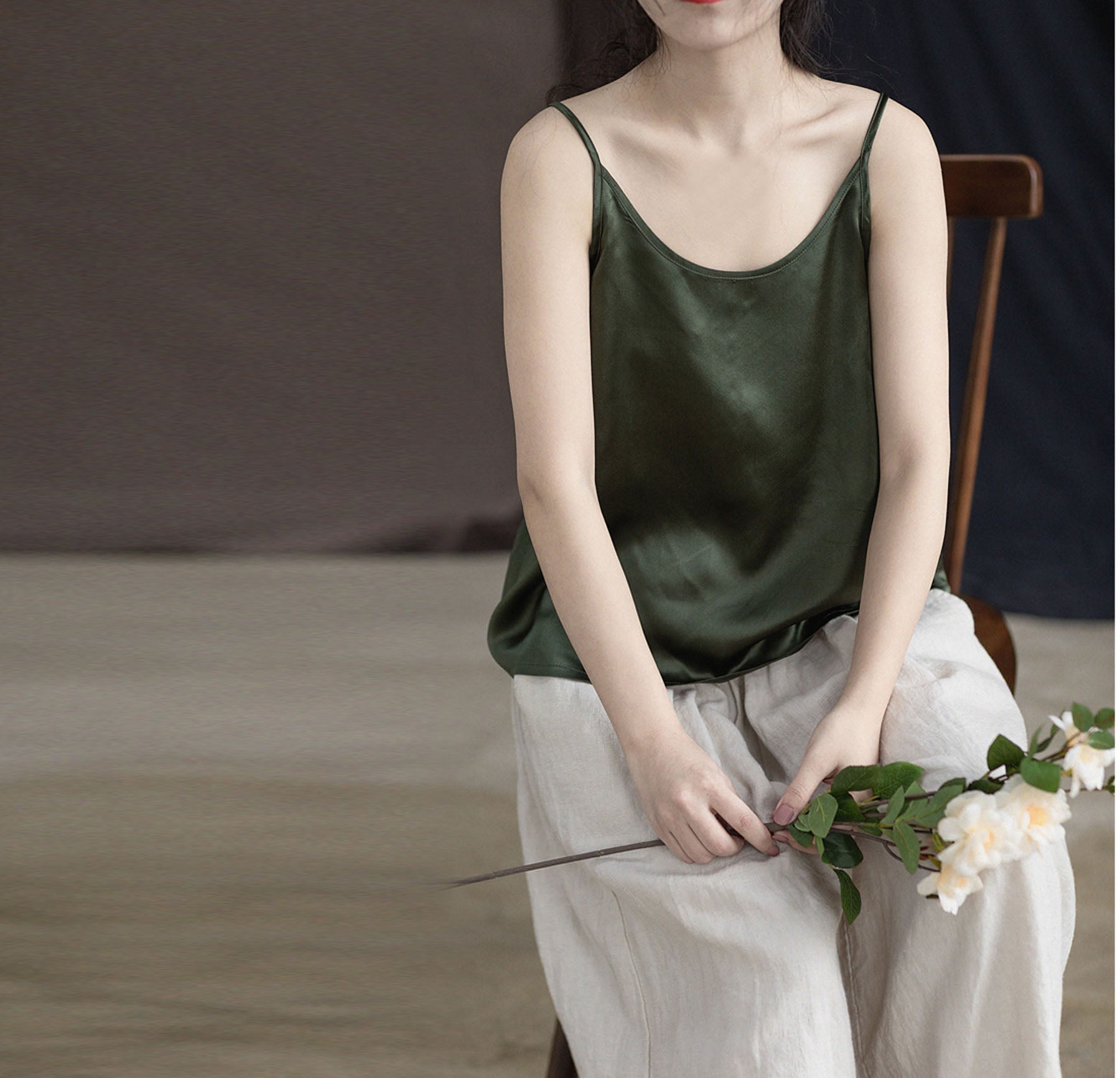 edoa Silk Satin Camisole Top
