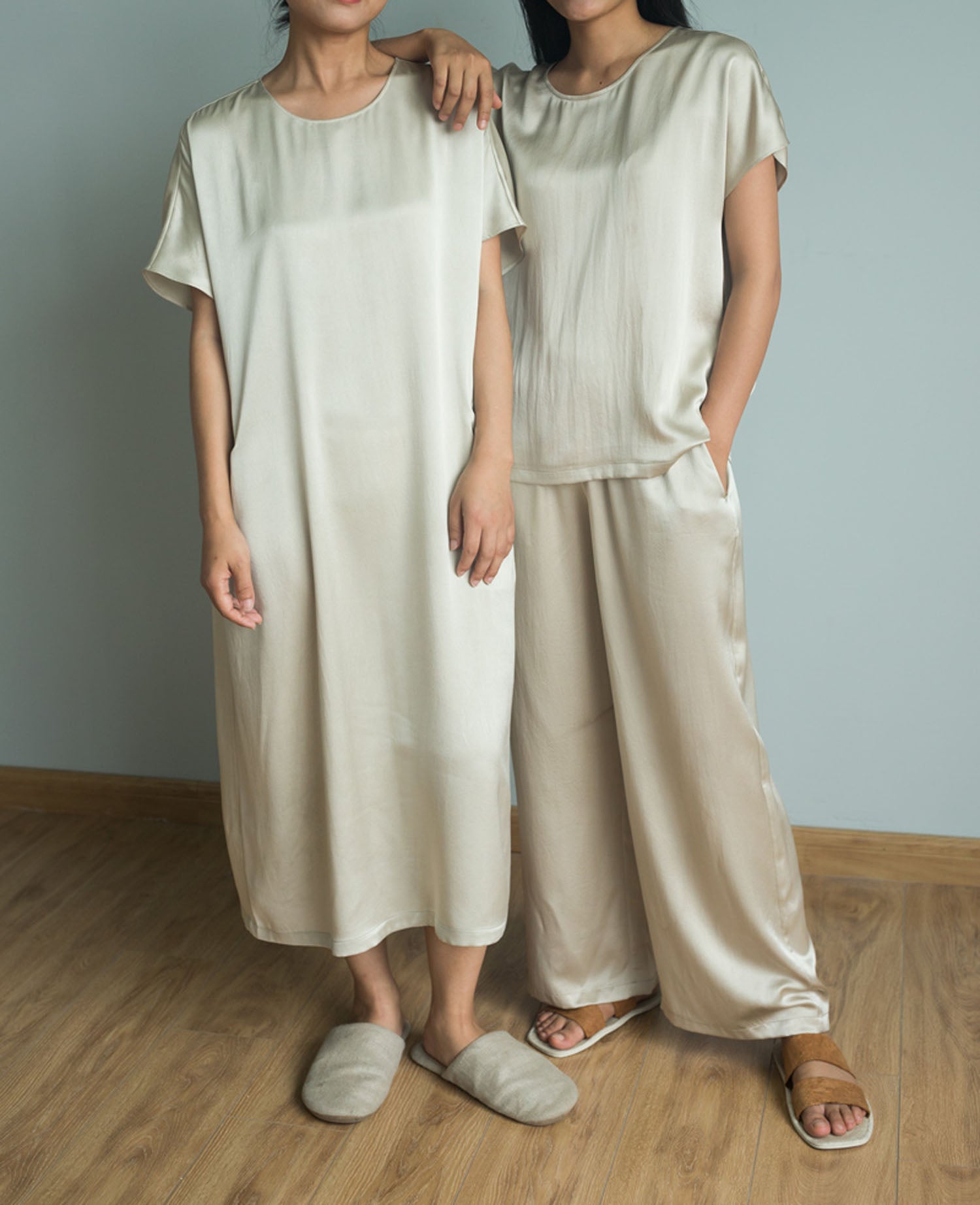 edoa Mulberry Silk Caftan Loungewear