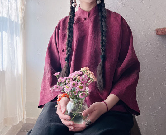 edoa Cracked Mud Silk Qipao