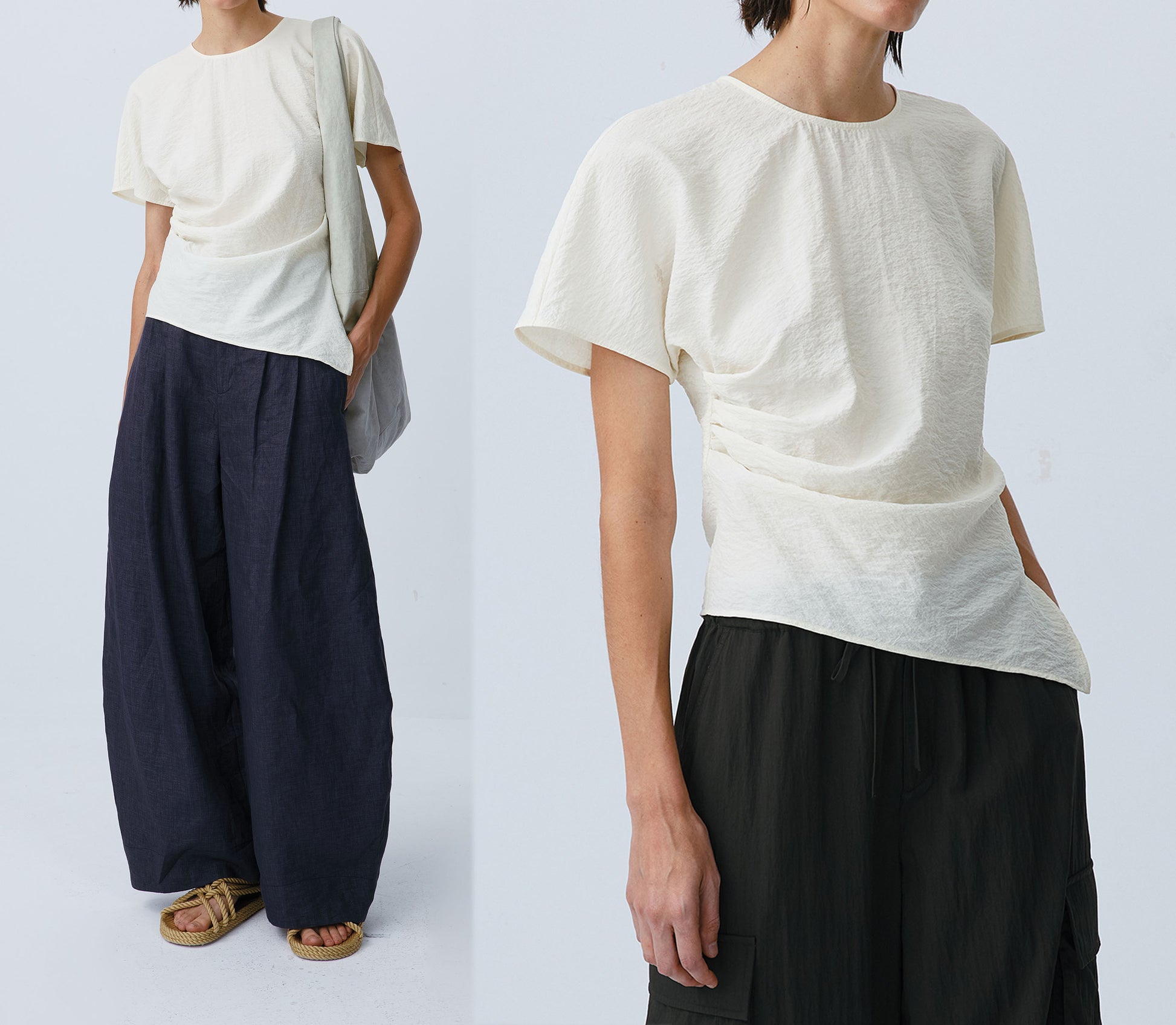 edoa Dry Silk Asymmetrical Shirt 