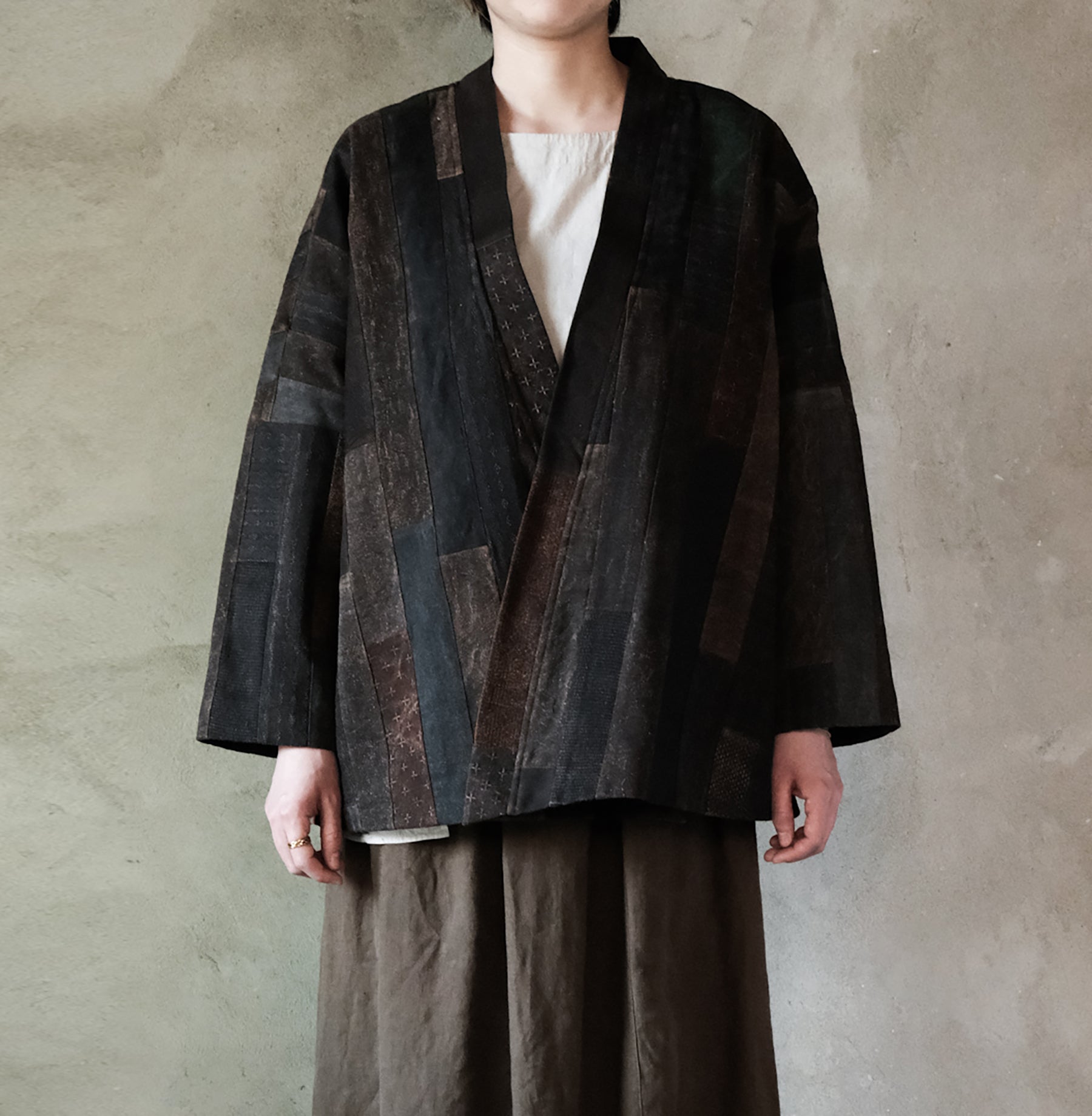 edoa One-of-a-kind Mud Silk Patchwork Haori Jacket 