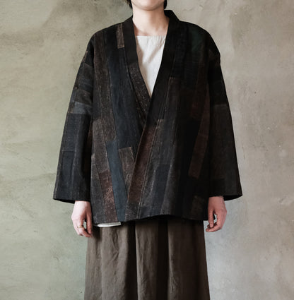 edoa One-of-a-kind Mud Silk Patchwork Haori Jacket 