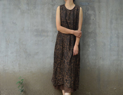 edoa Reversible Gambiered Canton Gauze Tank Dress 