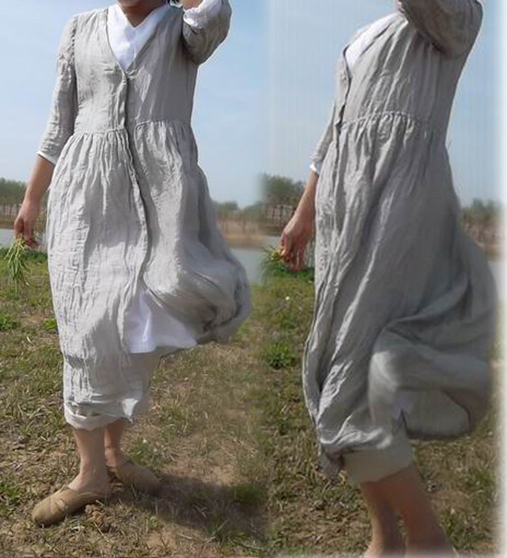 Hand Embroidered Silk Linen Blouse Jacket ja0045 033