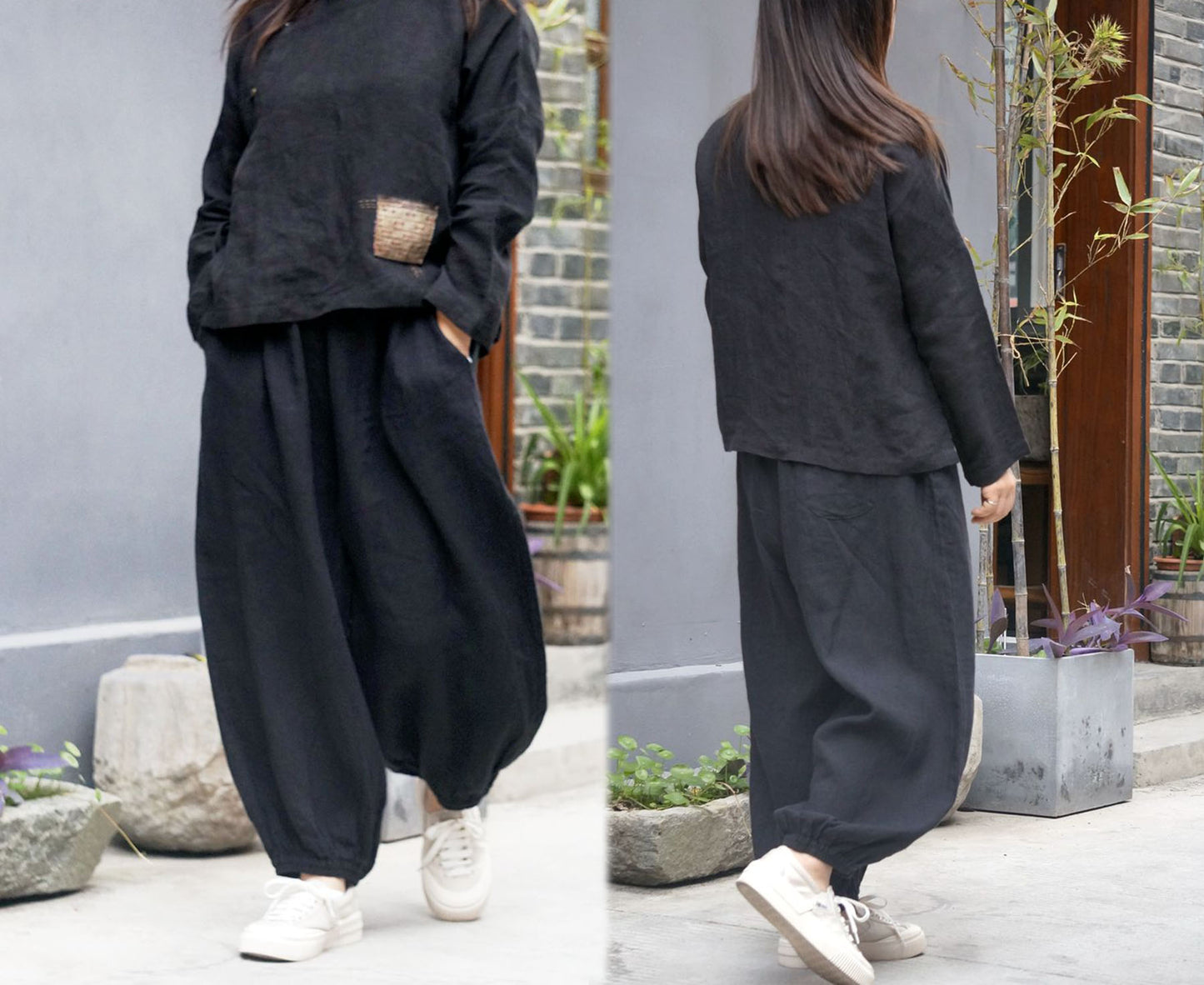 edoa Linen Lantern Pants