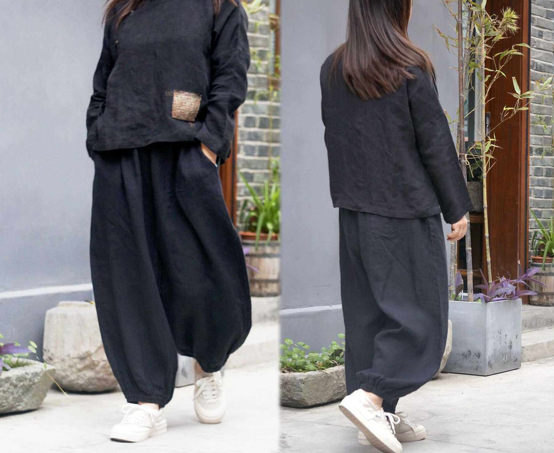 edoa Linen Lantern Pants