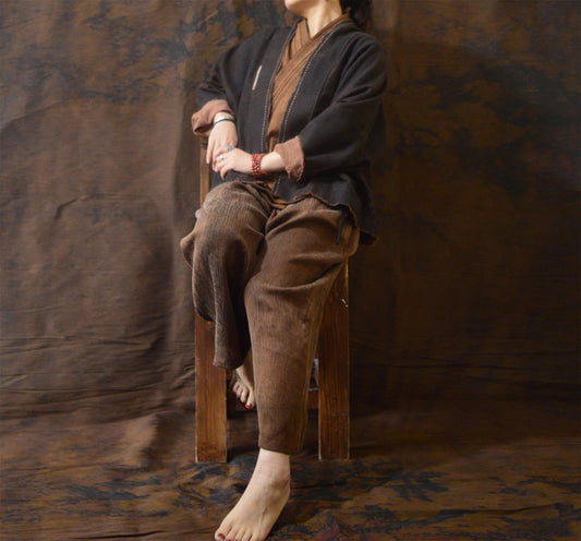 edoa Reversible Mud Silk Cardigan