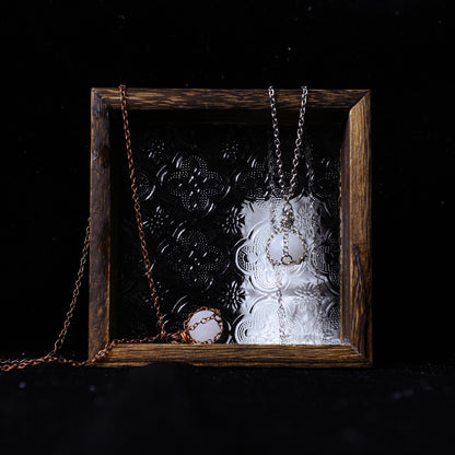 edoa Captured Moon Natural White Crystal Necklace