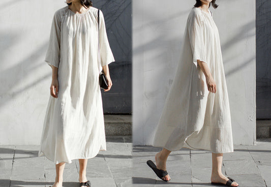 edoa Loose Fitting Crinkled Dress